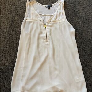 Express Women's Ivory Zip-Front Tank Top